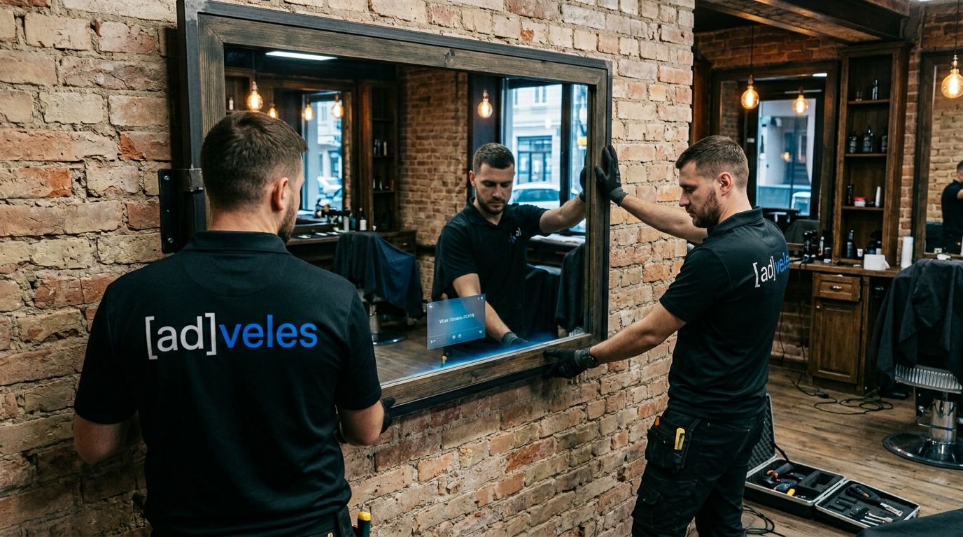 Installation process at salon