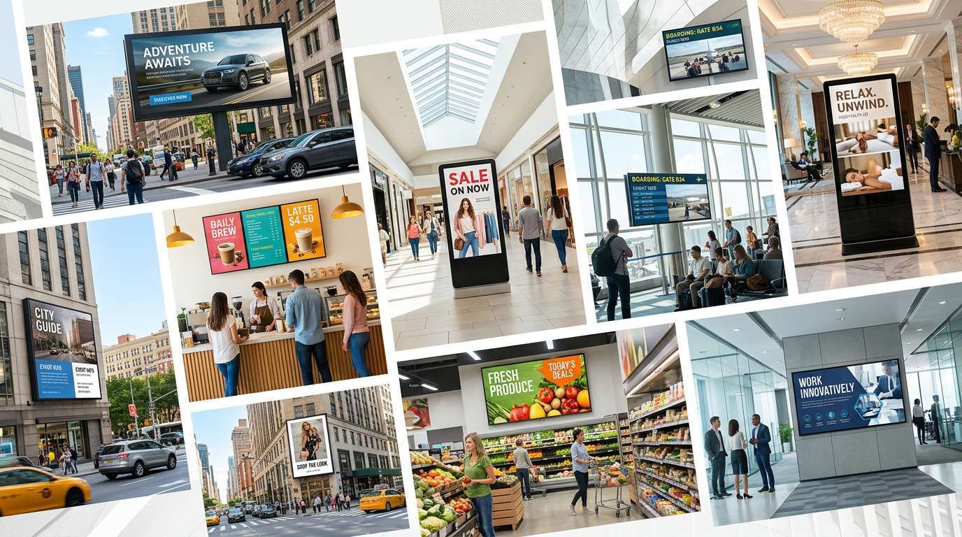Advertising network of mirror screens